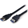 USB kabelis StarTech USB-A - USB-A 1 m Juodas (USB3SEXT1MBK)