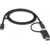 USB kabelis StarTech USB-A + USB-C - USB-C 1 m Juodas (USBCCADP)
