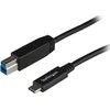 USB kabelis StarTech USB-B - USB-C 1 m Juodas (USB31CB1M)