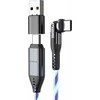STATIK PowerPivot Pro, šviečiantis LED laidas, USB-C į USB-C, 1m, Juodas