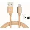 Swissten Textile Fast Charge 3A Lightning Data ir įkrovimo kabelis 1,2m