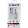 Swissten Textile Fast Charge 3A Lightning Data ir įkrovimo kabelis 2m