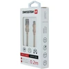 „Swissten Textile“ greito įkrovimo universalus „Micro USB“ duomenų ir įkrovimo laidas, 0,2 m