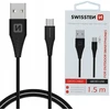 Kabelis USB Swissten USB-A - microUSB 1.5 m Juodas (71504303)