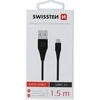 Swissten USB - USB-C 3.1 1.5m (7mm) juoda