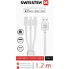 Swissten Textile Universal 3in1 USB-C / Lightning Data MFI / MircoUSB kabelis 1,2 m