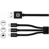Swissten 3in1 Textile Data Cable 1,2m