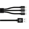 Swissten 3in1 Textile Data Cable 1,2m