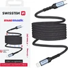 „Swissten“ magnetinis savaime apvyniojamas USB-C / „Lightning“ duomenų kabelis 1 m