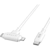 Targus „Hyper | HyperJuice“ silikoninis USB-C į USB-C ir „Lightning“ hibridinis 60 W laidas