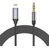 Kabelis 1m Lightning – AUX mini jack 3,5mm Tech-Protect Ultraboost juodos spalvos