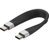 Kabelis USB Techly USB-C - USB-C 0.12 m Juodas (ICOC-USBC-FL-U4)