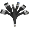 Kabelis USB Techly USB-C - USB-C 0.12 m Juodas (ICOC-USBC-FL-U4)
