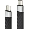 Kabelis USB Techly USB-C - USB-C 0.12 m Juodas (ICOC-USBC-FL-U4)