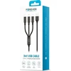 Forever 3in1 kabelis USB - Lightning + USB-C + microUSB 1,2 m 2A juodos spalvos