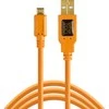 USB kabelis - Tether Tools Pro USB 2.0 Micro-B 4.6m ryškiai oranžinis