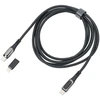 Kabelis USB Troika USB-C - USB-C + Lightning 2 m Juodas (CBL20/BK)