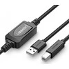 Kabelis USB A kištukas - B kištukas spausdintuvui 10m su stiprintuvu US122 UGREEN