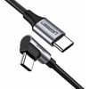 UGREEN USB-C - USB-C kampinis laidas QC 3.0 PD 3A 60W 1m juodas