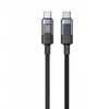 Unitek USB-C PD laidas 60W 480Mbps su ekranu 3m su juoda pynele