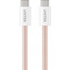 Unitek USB C PD magnetiškai ištraukiamas laidas 100W rožinis 1m