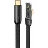 USAMS angled kabelis USB-C į Lightning PD 20W Fast Charging Iceflake Series 1.2m juodos spalvos SJ583USB01