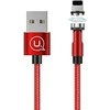 USAMS Kabelis magnetyczny U59 lightning 2.1A Fast Charge 1m pintas raudonos spalvos SJ472USB02 (US-SJ472)