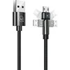 USAMS pintas kabelis U60 2A microUSB juodos spalvos 1m SJ478USB01 (US-SJ478)