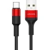 USAMS U5 USB-C 2A krovimo ir informacijos perdavimo laidas, Juoda/Raudona