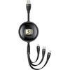USAMS Kabelis U69 3in1 1m juodos spalvos (lightning/microUSB/USB-C) SJ508USB01 (US-SJ508)