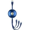 USAMS Kabelis U69 3in1 1m mėlynos spalvos (lightning/microUSB/USB-C) SJ508USB02 (US-SJ508)