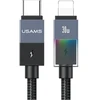 Kabelis USAMS SJ776 PD 30W USB-C/Lightning 1.2m, tamsintuvas