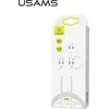 USAMS KABELINIS 2XUSB-C ŽAIBUMS 60W 1,2M GREITAS ĮKROVIMAS Baltas
