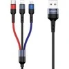 USAMS pintas kabelis U26 3in1 0,35m 2A greitas įkrovimas (lightning/microUSB/USB-C) SJ410USB01 (US-SJ410)