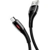 USAMS pintas kabelis U-Tone microUSB1.2m Power-off 2A Fast Charging juodos spalvos SJ346USB01 (US-SJ346)