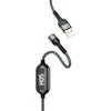 USAMS Kabelis pintas U48 lightning 1,2m2A Fast Charging LED žalios spalvos SJ423USB02 (US-SJ423)