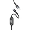 USAMS Kabelis pintas U48 lightning 1,2m2A Fast Charging LED juodos spalvos SJ423USB01 (US-SJ423)
