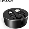 USAMS Kabelis zwijany U-Bin Lightning 1m.2A juoda/juodas IPUSBZH01 (US-SJ150)