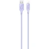 USAMS Lightning kabelis 2.4A 1.2m greito įkrovimo Lithe Series violetinis SJ565USB03 (US-SJ565)
