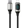 USAMS pintas kabelis U78 USB-C į Lightning LED 1.2m 20W PD Fast Charge baltas SJ545USB02 (US-SJ)