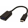 USB redukcja (3.0), USB C (M) - USB A F, 0.15m, apvalus, juoda, plastikas bag, kabelis OTG