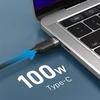 C tipo į C tipo jungtuvas VEGER PD 5A 100W CC02 1,5 m juodas