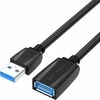 Vention Prailginimo kabelis USB 3.0, išorinis USB į moterišką USB, ventiliacija 1.5 m (juoda)