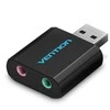 „Vention“ USB išorinė garso plokštė, juodas metalinis tipas