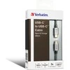 Kabelis USB Verbatim USB-C - USB-C 2 m Pilka (65054)