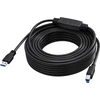 USB Vision 15 m USB 3.0 kabelis - aktyvus stiprintuvas kabelio viduje - nikeliuoti kištukai - pralaidumas 5 Gbps - USB A (m) į USB B (m) - skersmuo 5,5 mm - 28+24 awg - juodas (TC 15MUSB3.0+/BL)