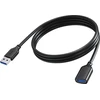 VISION 2 m juodas USB 3.0 prailginimo kabelis