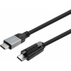 USB kabelis VivoLink USB-C – USB-C 1,5 m juodas (USB-C sraigtinis sujungimas į USB-C kabelį)