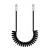 USB-C Laidas - Newell USB-C 100W Energijos Perdavimo Silikoninė Spiralė 2m Juoda