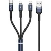 WEKOME WDC-119 Fython serija – trys viename USB-A su „Lightning“ + USB-C + mikro USB PD jungties laidas 1,2 m (juodas)